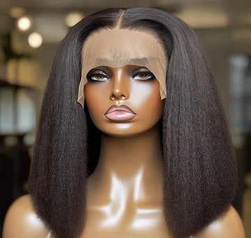Kinky Straight Transparent Closure Wig - SHOPMYBOMBSHELLBEAUTY