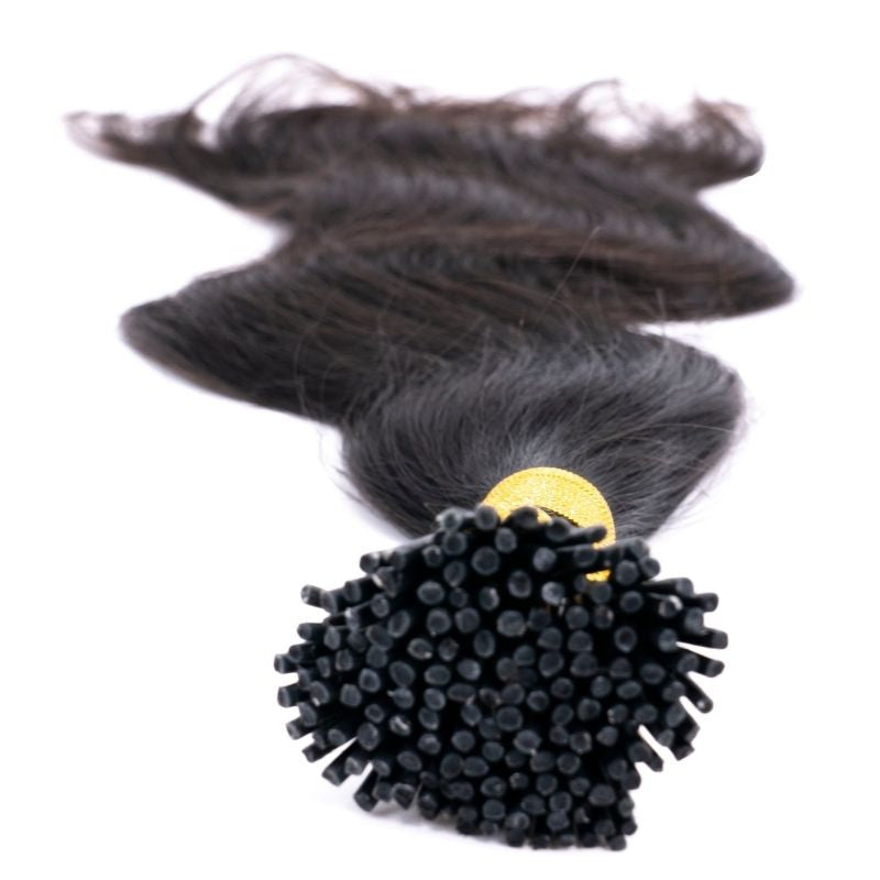 Indian Wavy Natural Black I-Tip - SHOPMYBOMBSHELLBEAUTY